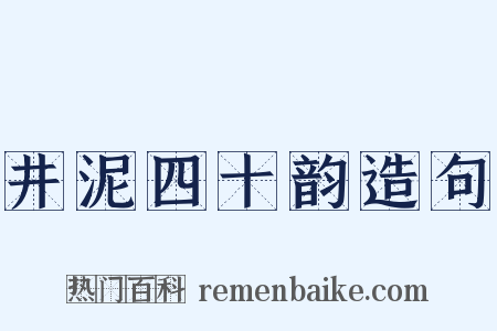 井泥四十韵造句是什么意思的图片